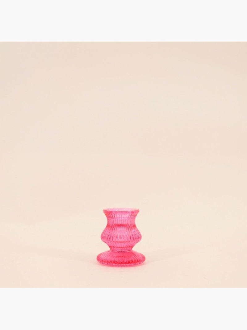 Set de 5 bougeoirs en verre rose assortis Rose - Kiabi