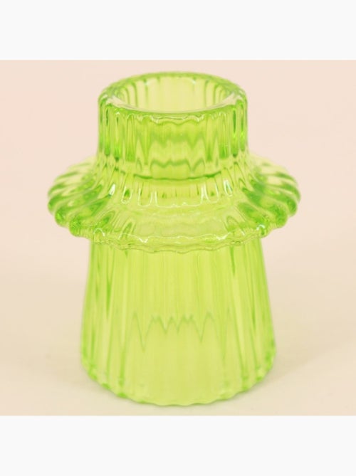 Set de 5 bougeoirs en verre vert assortis - Kiabi