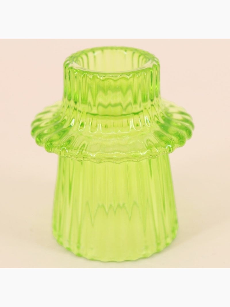 Set de 5 bougeoirs en verre vert assortis Vert - Kiabi