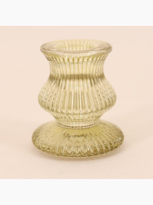 Set de 5 bougeoirs en verre vert assortis - Kiabi