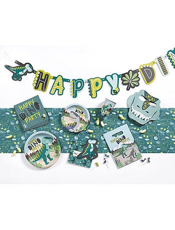 Set de 5 bougies d'anniversaire Dinosaures multicolores Happy dino