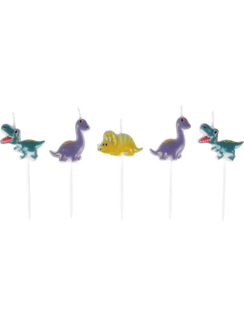 Set de 5 bougies d'anniversaire Dinosaures multicolores Happy dino - Kiabi Set de 5 bougies d'anniversaire Dinosaures multicolores Happy dino - Kiabi