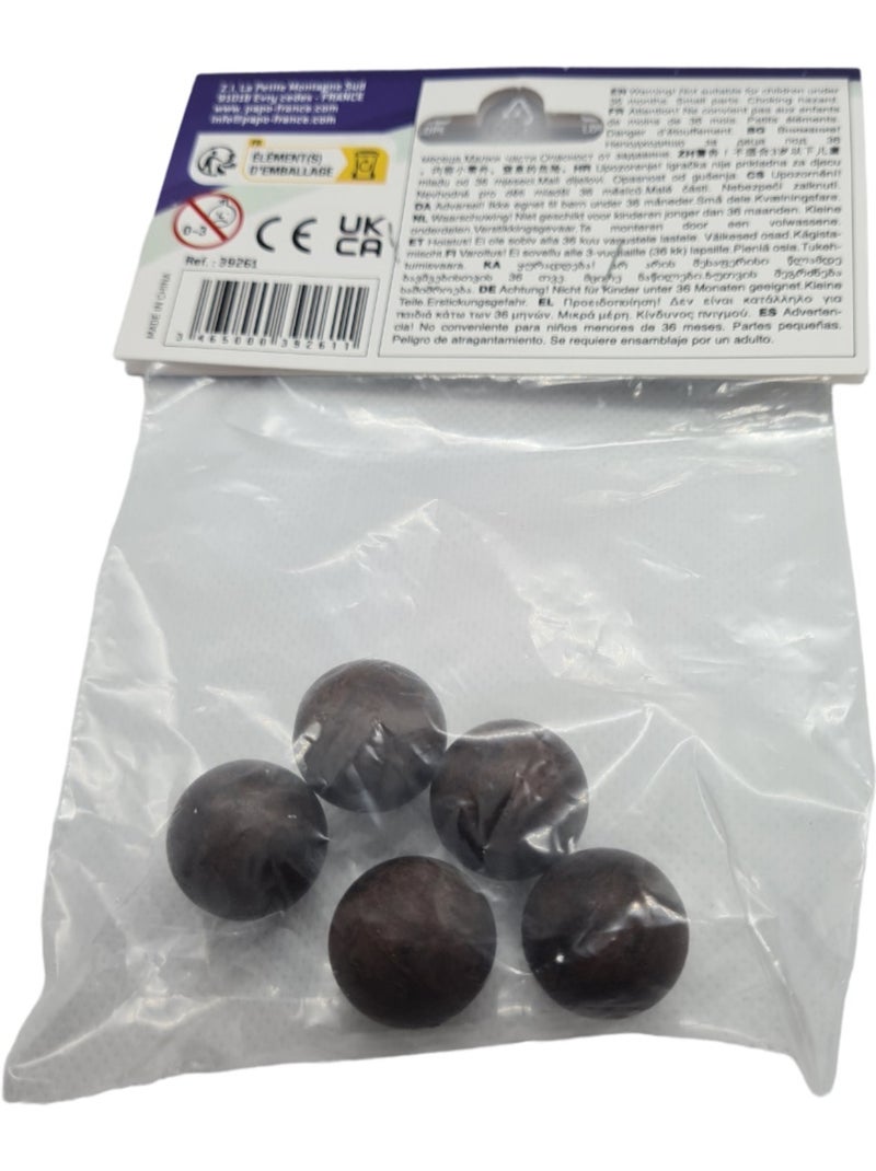 Set de 5 boulets de catapulte Marron - Kiabi