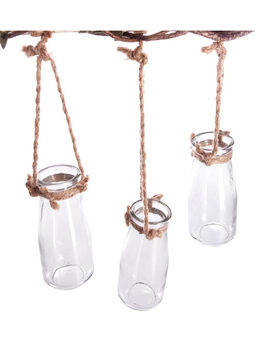 Set de 5 soliflores suspendus sur branche bois et jute SID - Kiabi