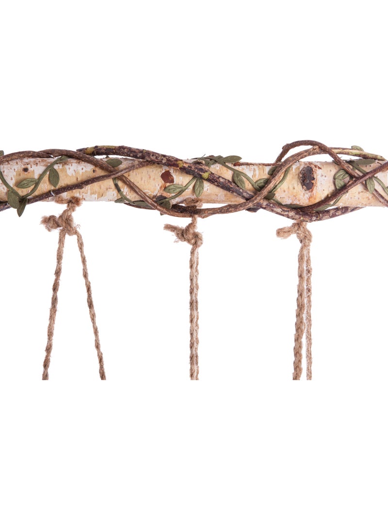 Set de 5 soliflores suspendus sur branche bois et jute SID Blanc - Kiabi