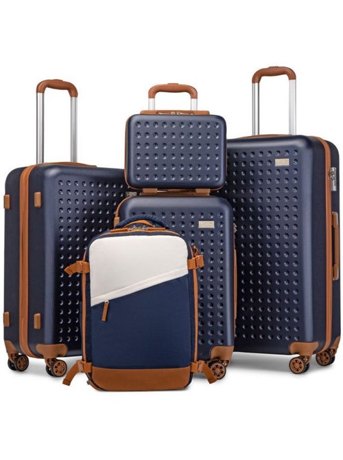 Set de 5 valises - 31/55/67/76 cm, rigide abs, 4 roues 360°, serrure tsa - kono - Kiabi Set de 5 valises - 31/55/67/76 cm, rigide abs, 4 roues 360°, serrure tsa - kono - Kiabi
