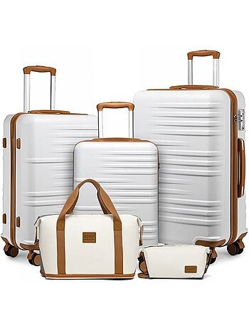 Set de 5 valises - 54/64/74.5 cm, 4 roues, serrure tsa - british traveller