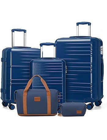 Set de 5 valises - 54/64/74.5 cm, 4 roues, serrure tsa - british traveller