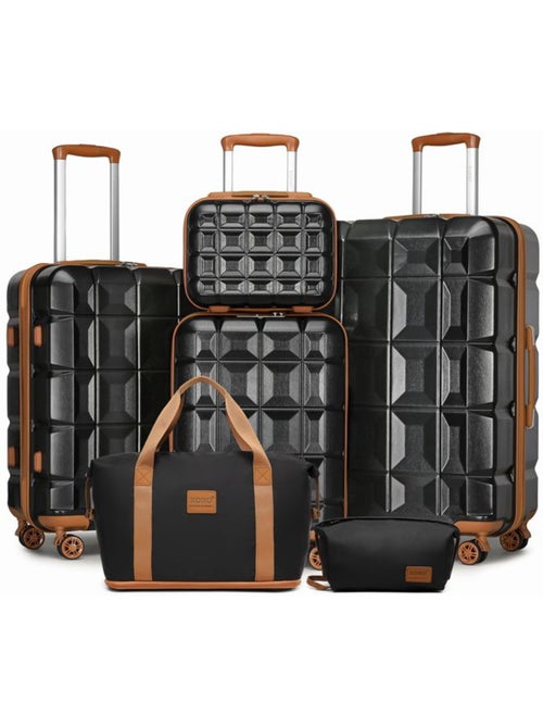 Set de 5 valises - 54x34x22 cm, abs, 4 roues, serrure tsa - kono - Kiabi
