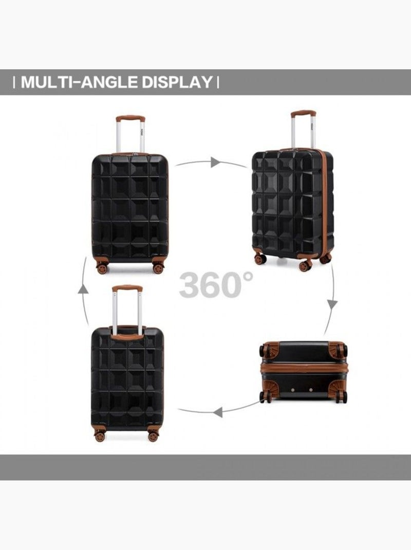 Set de 5 valises - 54x34x22 cm, abs, 4 roues, serrure tsa - kono Noir - Kiabi