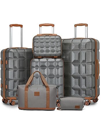 Set de 5 valises - 54x34x22 cm abs 4 roulettes serrure tsa - kono