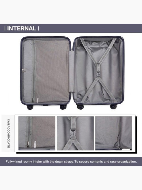 Set de 5 valises - 54x34x22 cm, rigide abs, 4 roues, serrure tsa - kono - Kiabi Set de 5 valises - 54x34x22 cm, rigide abs, 4 roues, serrure tsa - kono - Kiabi