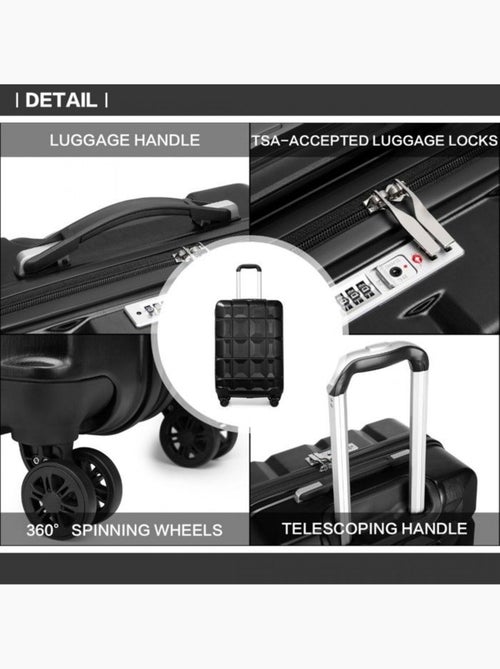Set de 5 valises - 54x34x22 cm, rigide abs, 4 roues, serrure tsa - kono - Kiabi Set de 5 valises - 54x34x22 cm, rigide abs, 4 roues, serrure tsa - kono - Kiabi