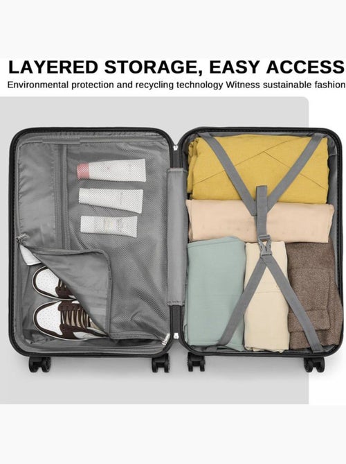 Set de 5 valises - 54x34x22 cm, rigide abs, 4 roues, serrure tsa - kono - Kiabi Set de 5 valises - 54x34x22 cm, rigide abs, 4 roues, serrure tsa - kono - Kiabi