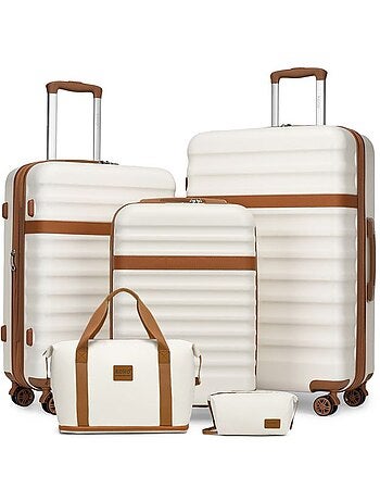 Set de 5 valises - 55/65/75 cm abs+pc 4 roulettes serrure tsa - kono