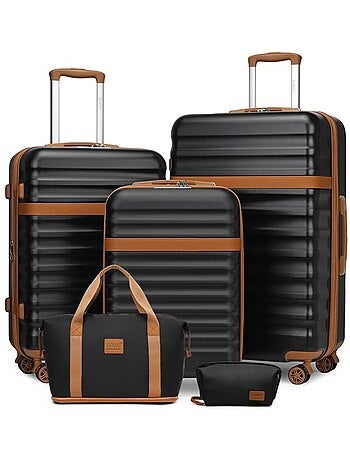 Set de 5 valises - 55/65/75 cm abs+pc 4 roulettes serrure tsa - kono