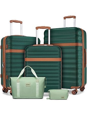 Set de 5 valises - 55/65/75 cm abs+pc 4 roulettes serrure tsa - kono