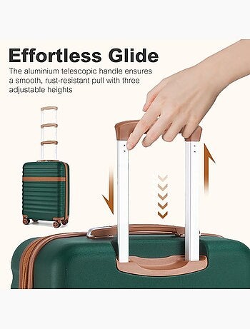 Set de 5 valises - 55/65/75 cm abs+pc 4 roulettes serrure tsa - kono