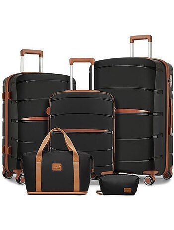 Set de 5 valises - 55/66/75 cm polypropylène 4 roulettes serrure tsa - kono