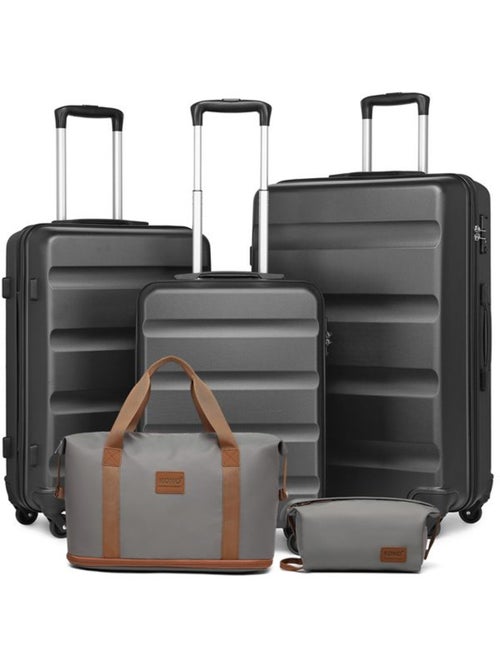 Set de 5 valises - 55/66/75 cm, rigide abs, 4 roues, serrure tsa - kono - Kiabi Set de 5 valises - 55/66/75 cm, rigide abs, 4 roues, serrure tsa - kono - Kiabi