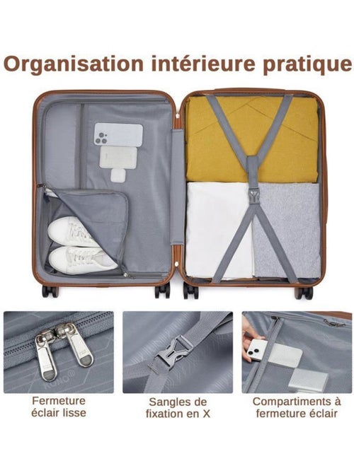Set de 5 valises - 55/66/76 cm 4 roulettes - kono - Kiabi Set de 5 valises - 55/66/76 cm 4 roulettes - kono - Kiabi