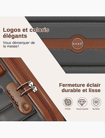 Set de 5 valises - 55/66/76 cm 4 roulettes - kono