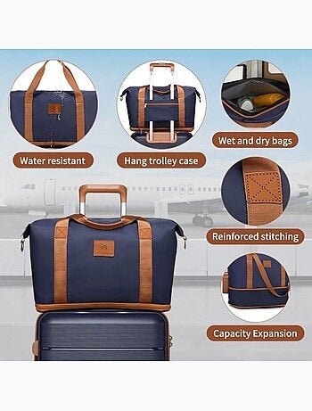 Set de 5 valises - 55/66/76 cm, rigide polypropylène (pp), 4 roues 360° - british traveller