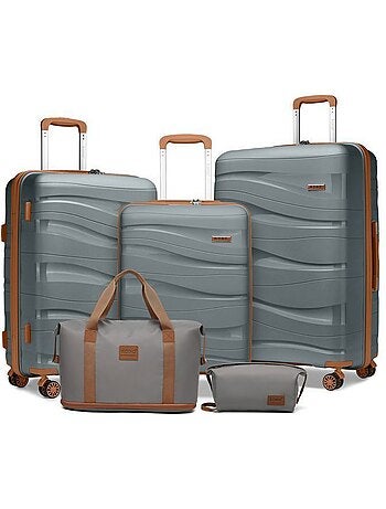 Set de 5 valises - 55/66/76 cm, rigide, serrure tsa - kono