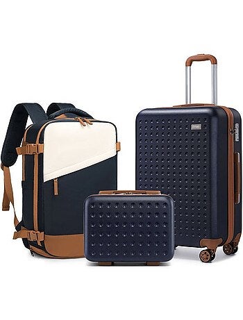 Set de 5 valises - rigide abs, 4 roues 360°, serrure tsa - kono