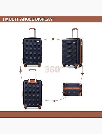 Set de 5 valises - rigide abs, 4 roues 360°, serrure tsa - kono