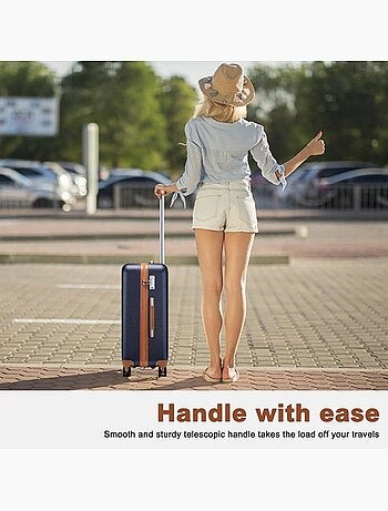 Set de 5 valises - rigide abs, 4 roues 360°, serrure tsa - kono