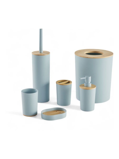 Set de 6 accessoires de salle de bain et WC avec bambou BATHROOM - Kiabi