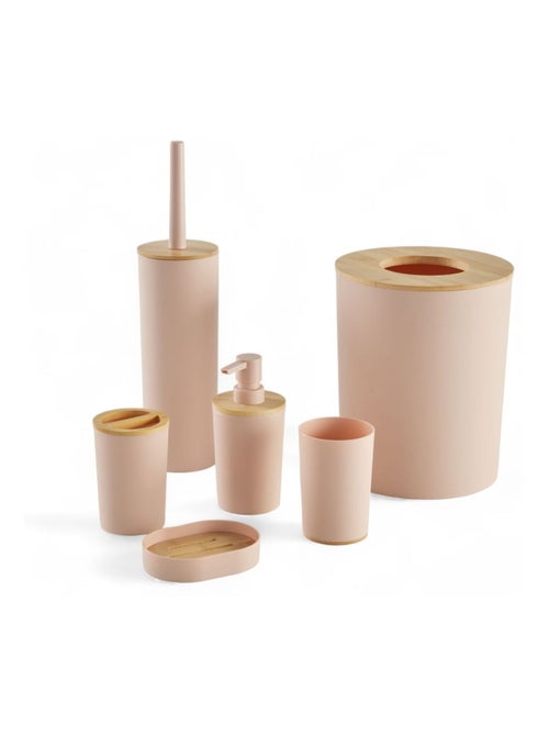 Set de 6 accessoires de salle de bain et WC avec bambou BATHROOM - Kiabi