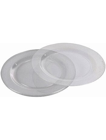 Set de 6 assiettes argent paillete