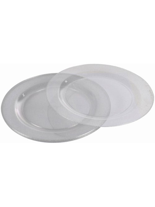 Set de 6 assiettes argent paillete - Kiabi