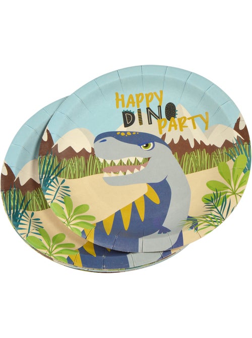 Set de 6 assiettes en carton 18 cm Happy dino - Kiabi