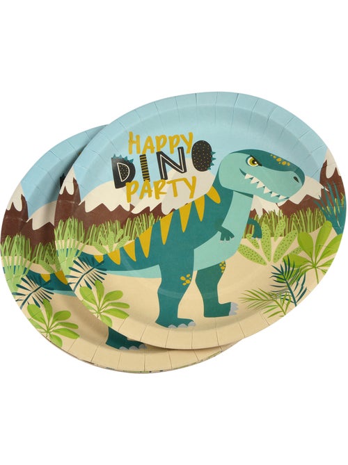 Set de 6 assiettes en carton 23 cm Happy dino - Kiabi