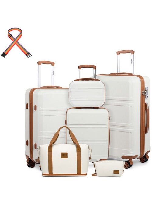 Set de 6 bagages - rigide, abs, légère, 4 roulettes, serrure tsa - kono - Kiabi Set de 6 bagages - rigide, abs, légère, 4 roulettes, serrure tsa - kono - Kiabi