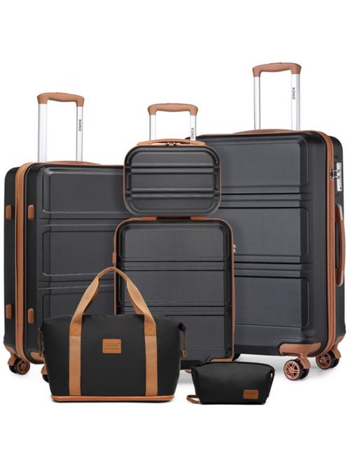 Set de 6 bagages - rigide, abs, légère, 4 roulettes, serrure tsa - kono - Kiabi Set de 6 bagages - rigide, abs, légère, 4 roulettes, serrure tsa - kono - Kiabi