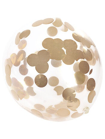 Set de 6 ballons gonflables confettis dorés 30 cm