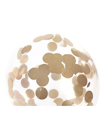 Set de 6 ballons gonflables confettis dorés 30 cm