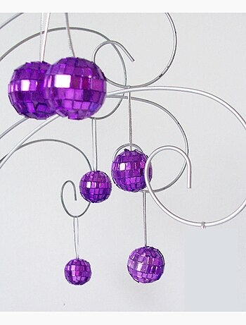 Set de 6 boules miroir rouge 6 cm