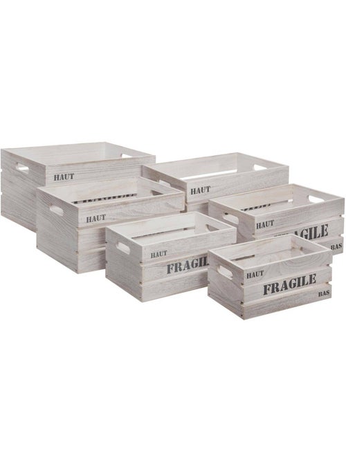Set de 6 caisses cagettes JOUR - Kiabi