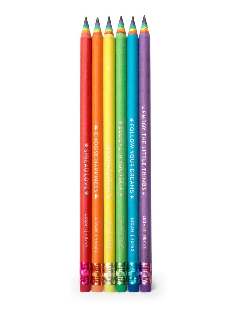 Set de 6 crayons à papier HB en papier recyclé Multicolore - Kiabi