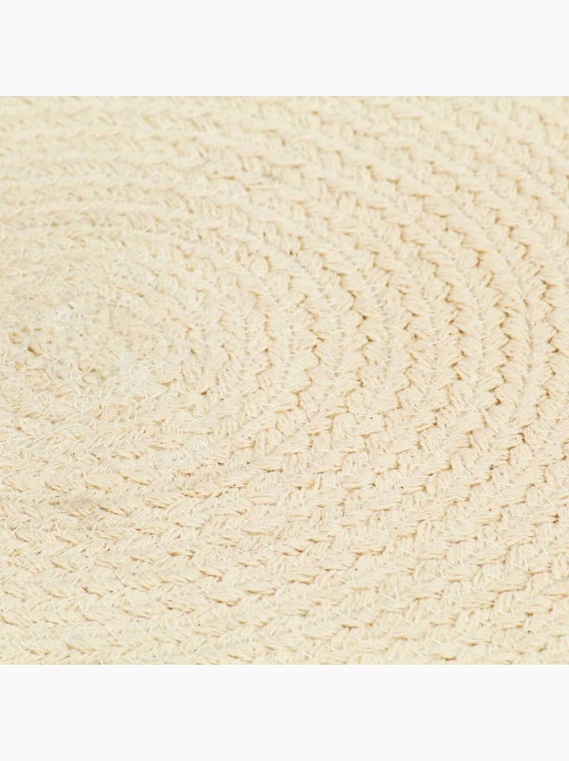 Set de 6 dessous de table en coton tressé ronds - vidaxl Beige naturel - Kiabi