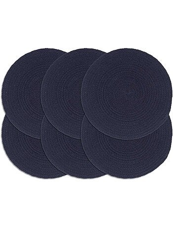 Set de 6 dessous de table en coton tressé ronds - vidaxl