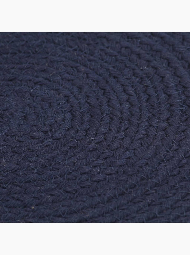 Set de 6 dessous de table en coton tressé ronds - vidaxl Bleu marine - Kiabi