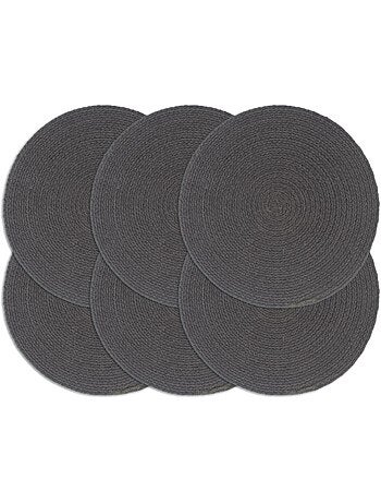 Set de 6 dessous de table en coton tressé ronds - vidaxl