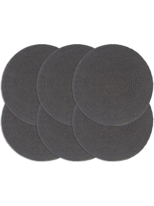 Set de 6 dessous de table en coton tressé ronds - vidaxl - Kiabi