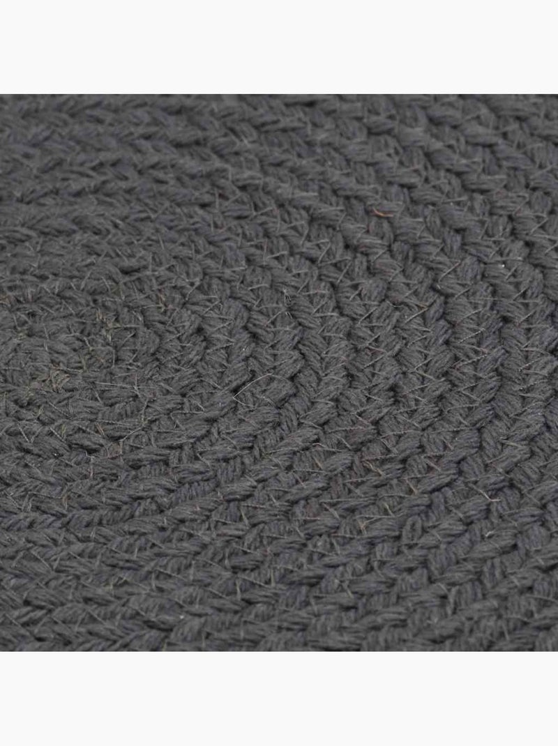 Set de 6 dessous de table en coton tressé ronds - vidaxl Gris foncé - Kiabi